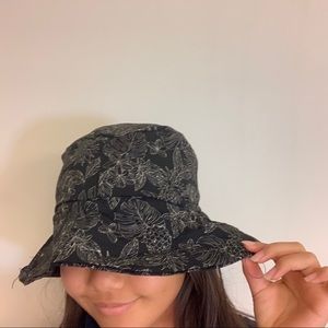 black floral patterned  hat